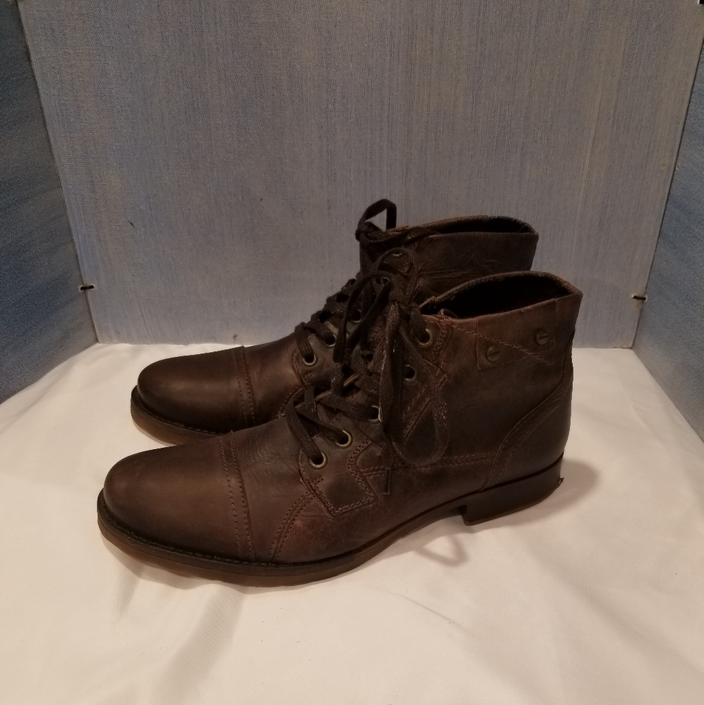 Bullboxer Men's Size 8 Brown Leather Brosus Cap Toe Boots